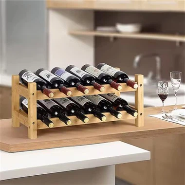 Individuelles Weinregal aus Holz mit 3- Ebenen